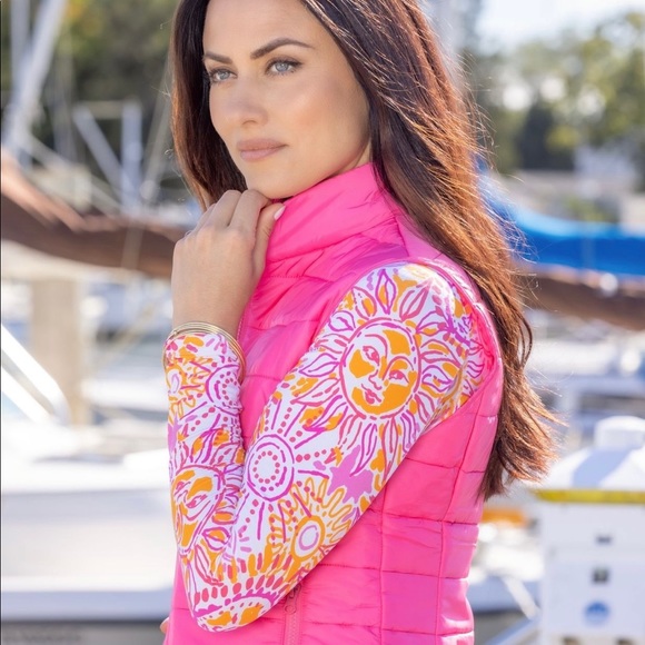 IBKUL Sunny Day Pink Orange Anthropomorphic Sun Face Golf Tennis PickleBall Top - Picture 2 of 4